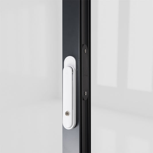 CLEARLINE - CENTREFOLD INT LOCK HANDLE WHITE 9016 – 4QBF0061A